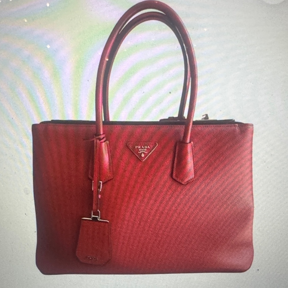 Prada Red Leather Tote